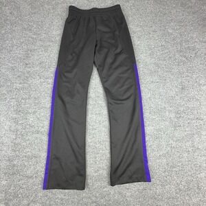 Varsity Pants Mens Small Black Knit‎ Track Elastic Waist Side Stripe Athletic